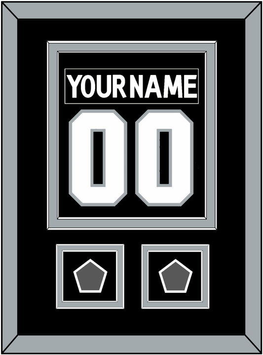 Los Angeles Nameplate & Number (Back) Combined With 2 Stanley Cup Champions Patches - Home Black (2011-2017) - Signature Tier 2