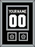 Los Angeles Nameplate & Number (Back) Combined With 2 Stanley Cup Champions Patches - Home Black (2011-2017) - Double Mat 2