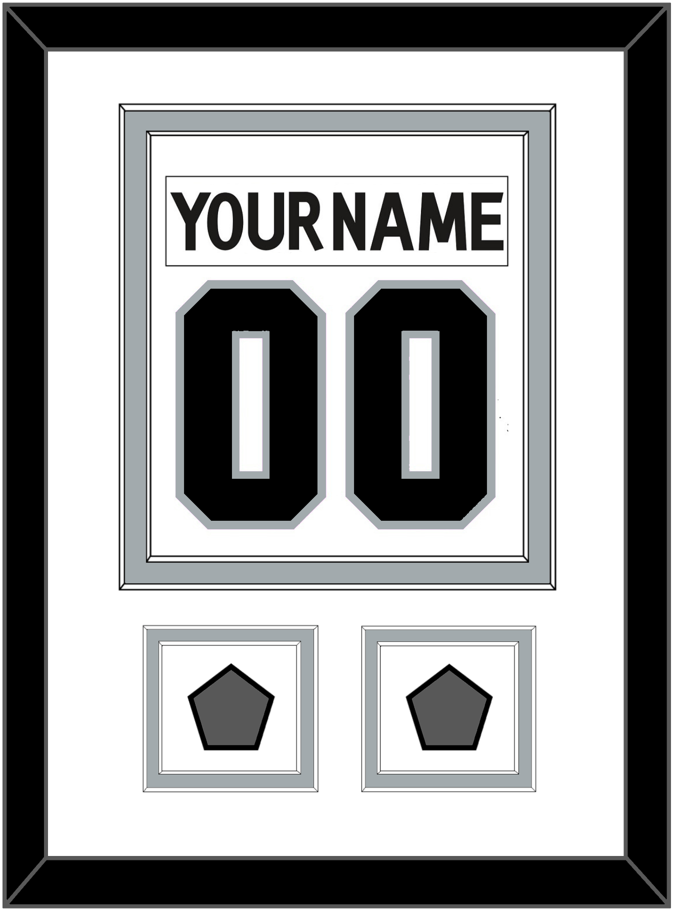 Los Angeles Nameplate & Number (Back) Combined With 2 Stanley Cup Champions Patches - Road White (2011-2017) - Signature Tier 1