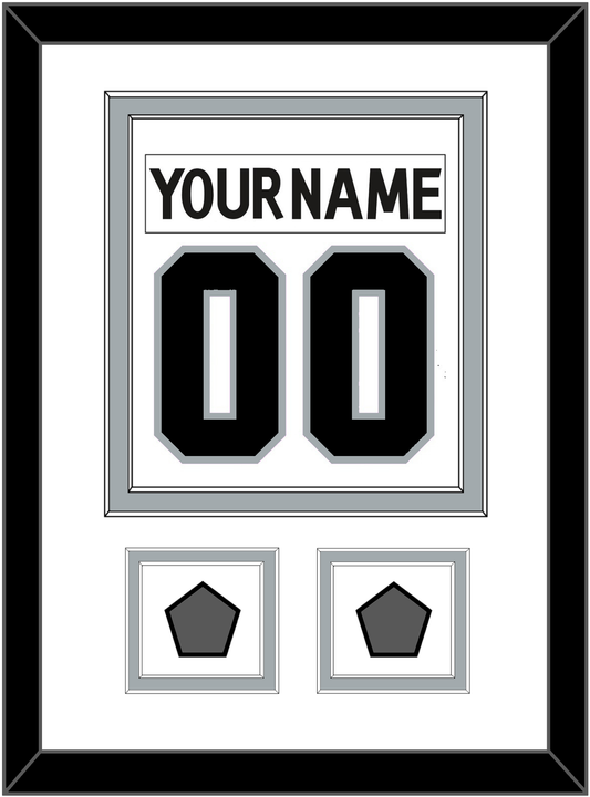Los Angeles Nameplate & Number (Back) Combined With 2 Stanley Cup Finals Patches - Road White (2011-2017) - Signature Tier 1