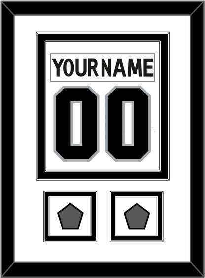 Los Angeles Nameplate & Number (Back) Combined With 2 Stanley Cup Champions Patches - Road White (2011-2017) - Signature Tier 2