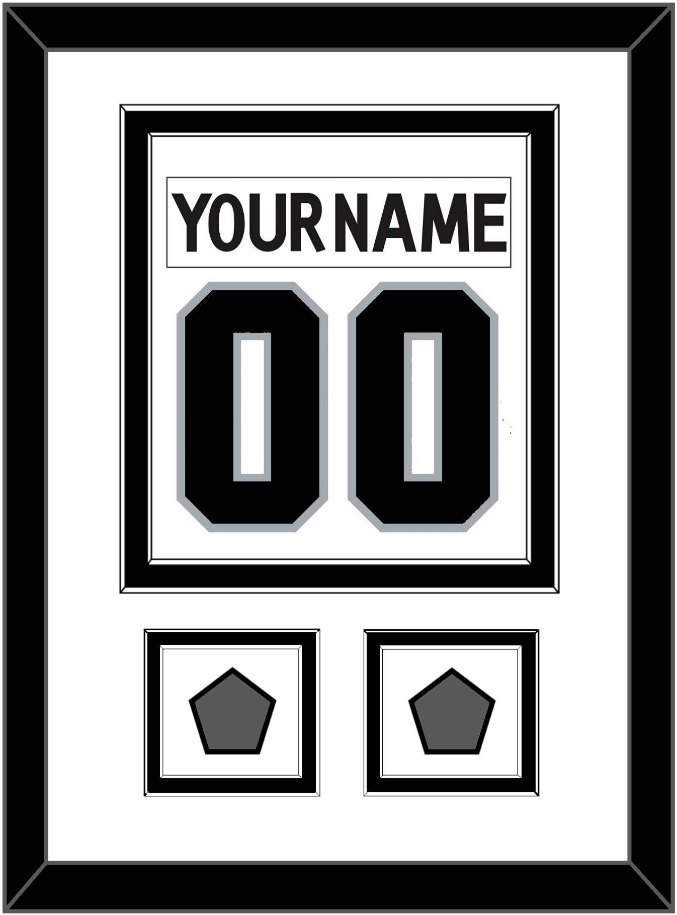 Los Angeles Nameplate & Number (Back) Combined With 2 Stanley Cup Finals Patches - Road White (2011-2017) - Signature Tier 2