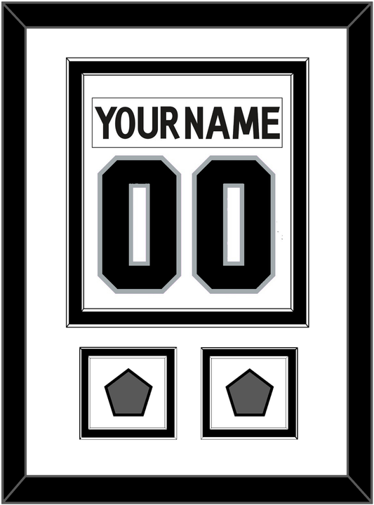 Los Angeles Nameplate & Number (Back) Combined With 2 Stanley Cup Finals Patches - Road White (2011-2017) - Signature Tier 2