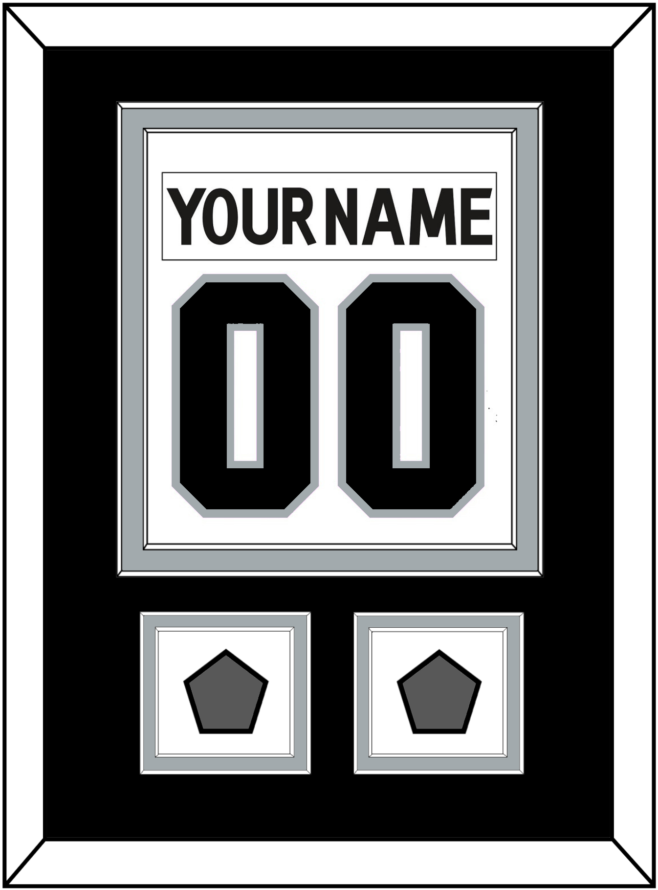 Los Angeles Nameplate & Number (Back) Combined With 2 Stanley Cup Champions Patches - Road White (2011-2017) - Signature Tier 3