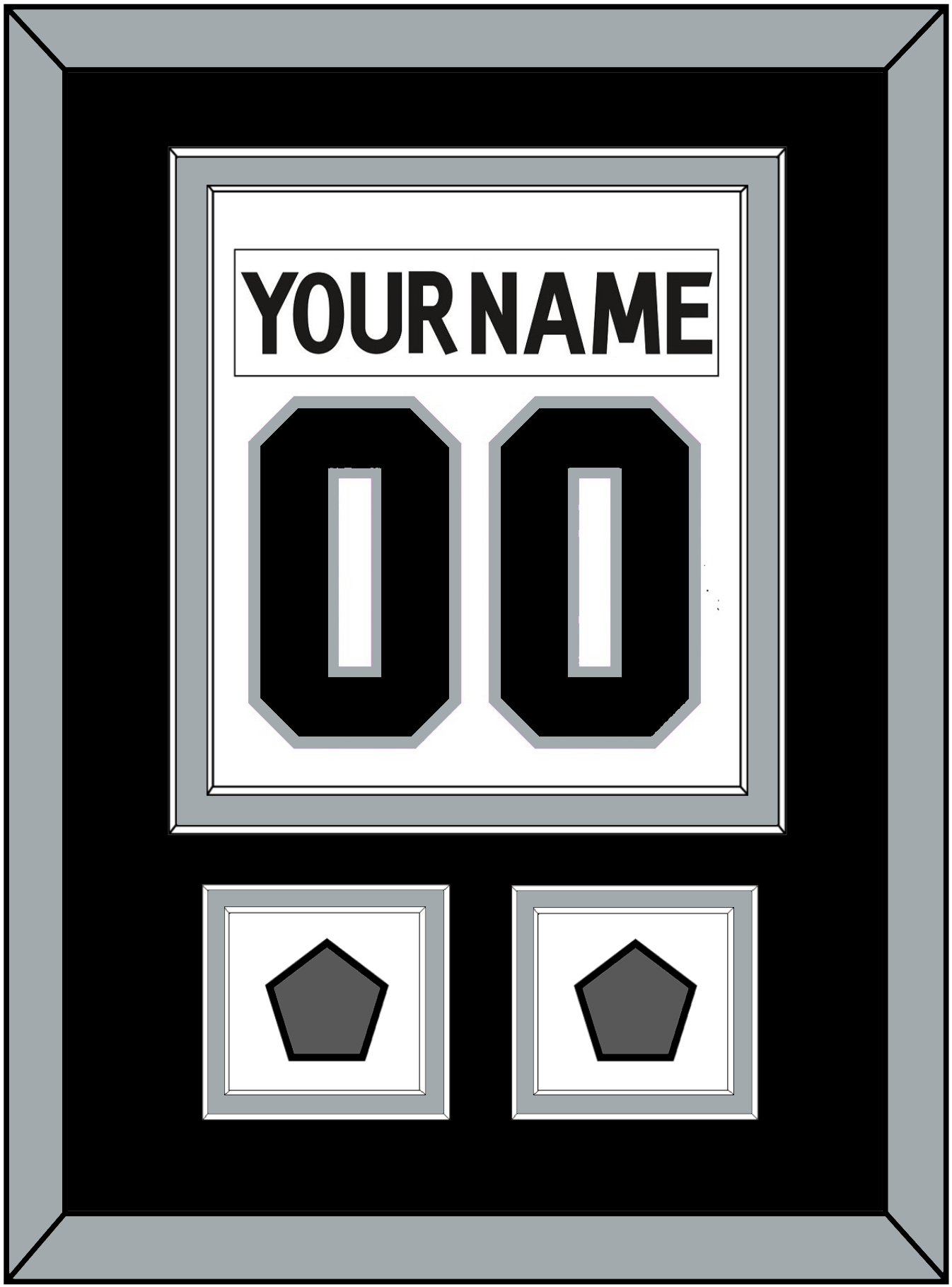 Los Angeles Nameplate & Number (Back) Combined With 2 Stanley Cup Finals Patches - Road White (2011-2017) - Signature Tier 3