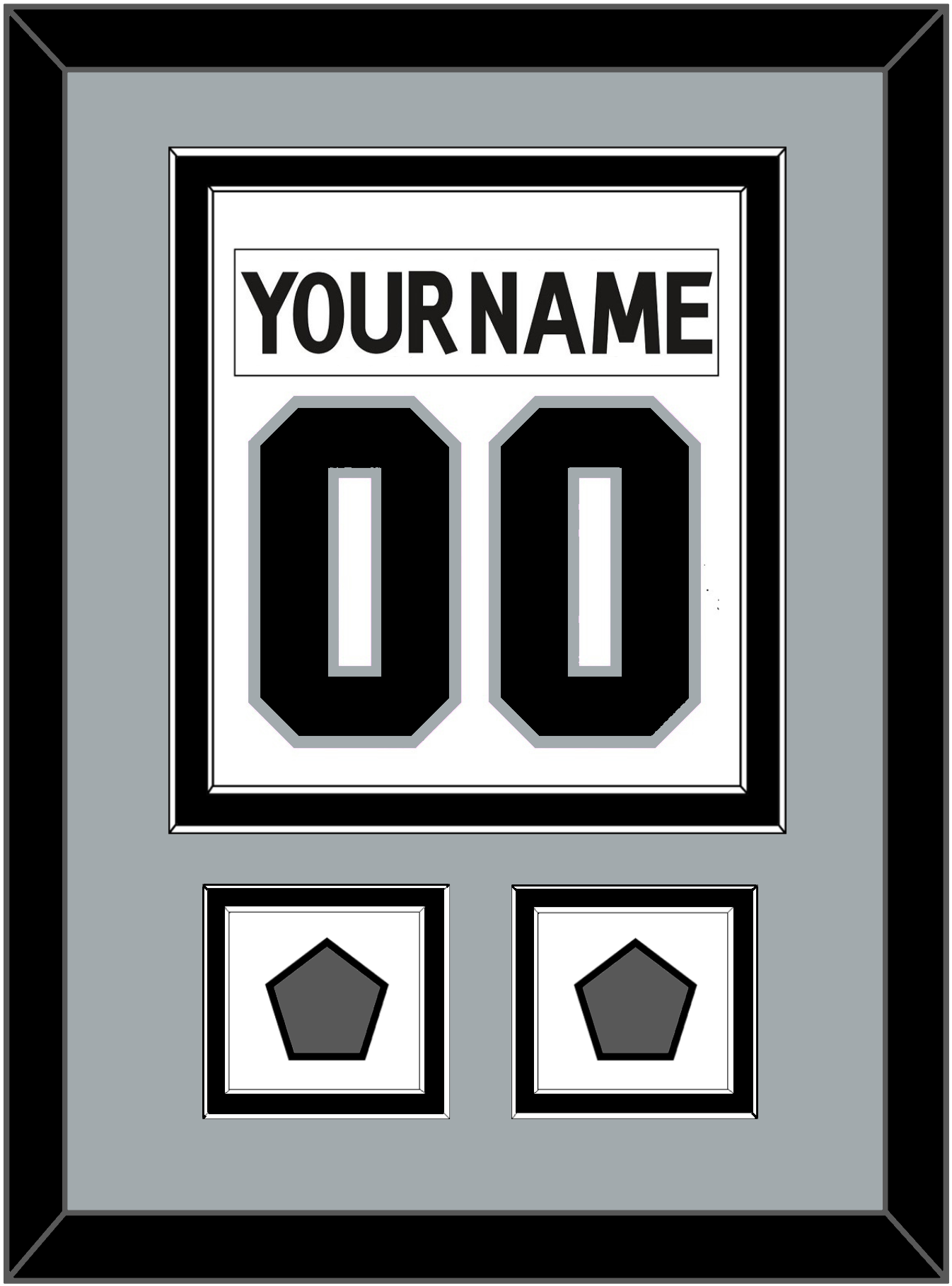Los Angeles Nameplate & Number (Back) Combined With 2 Stanley Cup Champions Patches - Road White (2011-2017) - Signature Tier 4