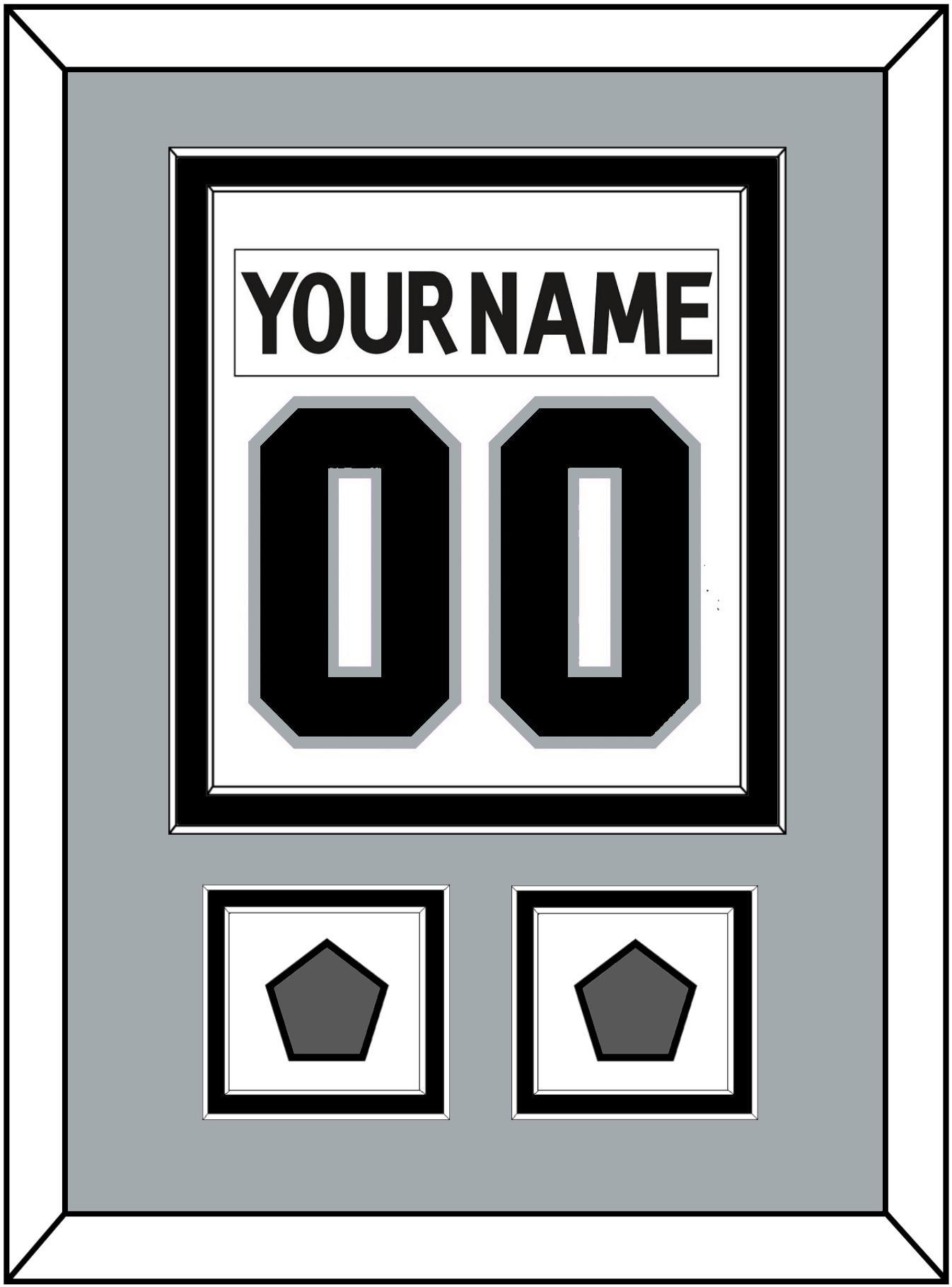 Los Angeles Nameplate & Number (Back) Combined With 2 Stanley Cup Champions Patches - Road White (2011-2017) - Signature Tier 4