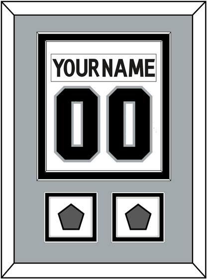 Los Angeles Nameplate & Number (Back) Combined With 2 Stanley Cup Finals Patches - Road White (2011-2017) - Signature Tier 4