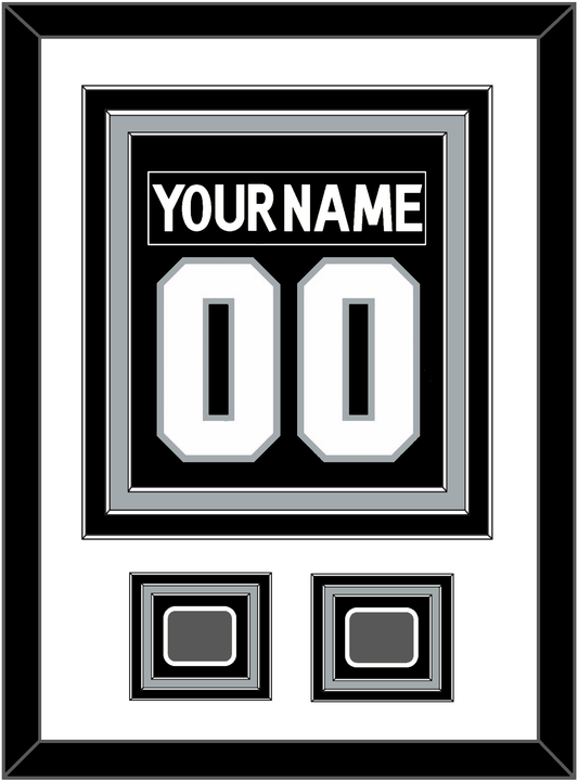Los Angeles Nameplate & Number (Back) Combined With 2 Stanley Cup Champions Patches - Home Black (2011-2017) - Premier Tier 1