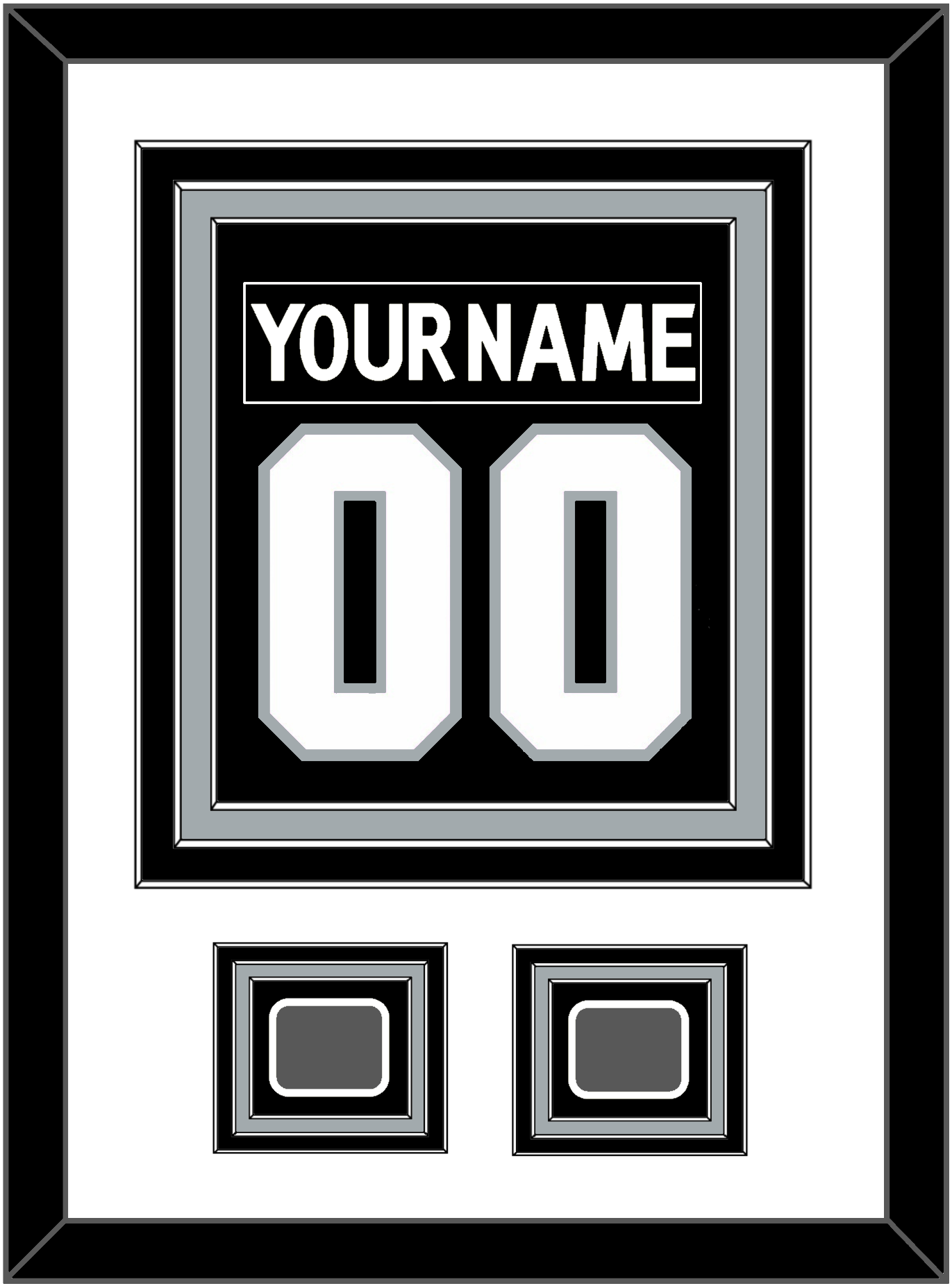 Los Angeles Nameplate & Number (Back) Combined With 2 Stanley Cup Finals Patches - Home Black (2011-2017) - Premier Tier 1
