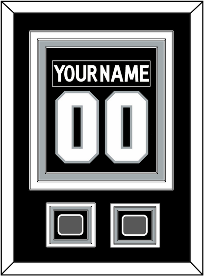 Los Angeles Nameplate & Number (Back) Combined With 2 Stanley Cup Champions Patches - Home Black (2011-2017) - Premier Tier 2