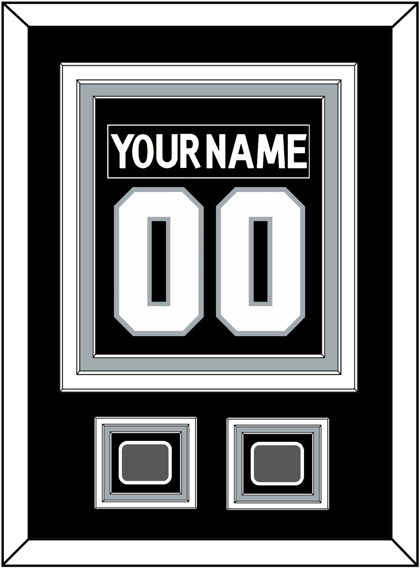 Los Angeles Nameplate & Number (Back) Combined With 2 Stanley Cup Finals Patches - Home Black (2011-2017) - Premier Tier 2