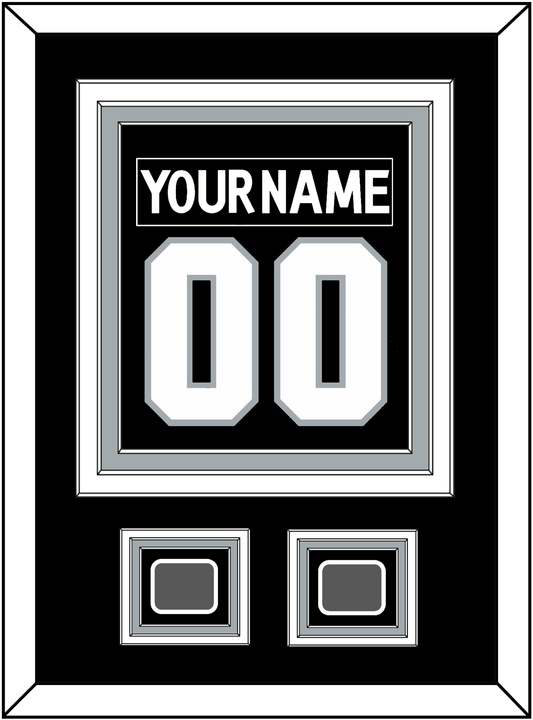 Los Angeles Nameplate & Number (Back) Combined With 2 Stanley Cup Finals Patches - Home Black (2011-2017) - Premier Tier 2