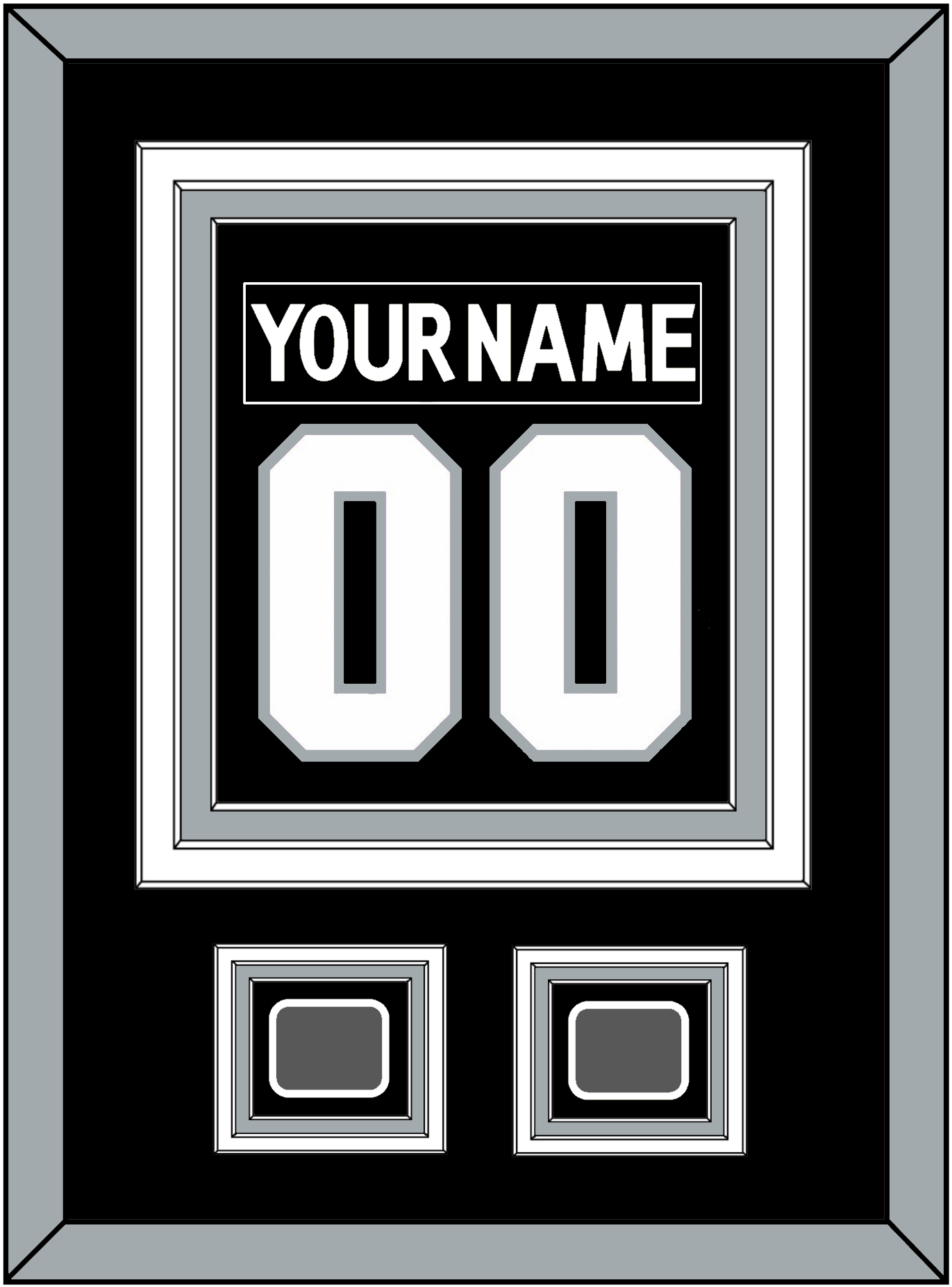 Los Angeles Nameplate & Number (Back) Combined With 2 Stanley Cup Finals Patches - Home Black (2011-2017) - Premier Tier 2