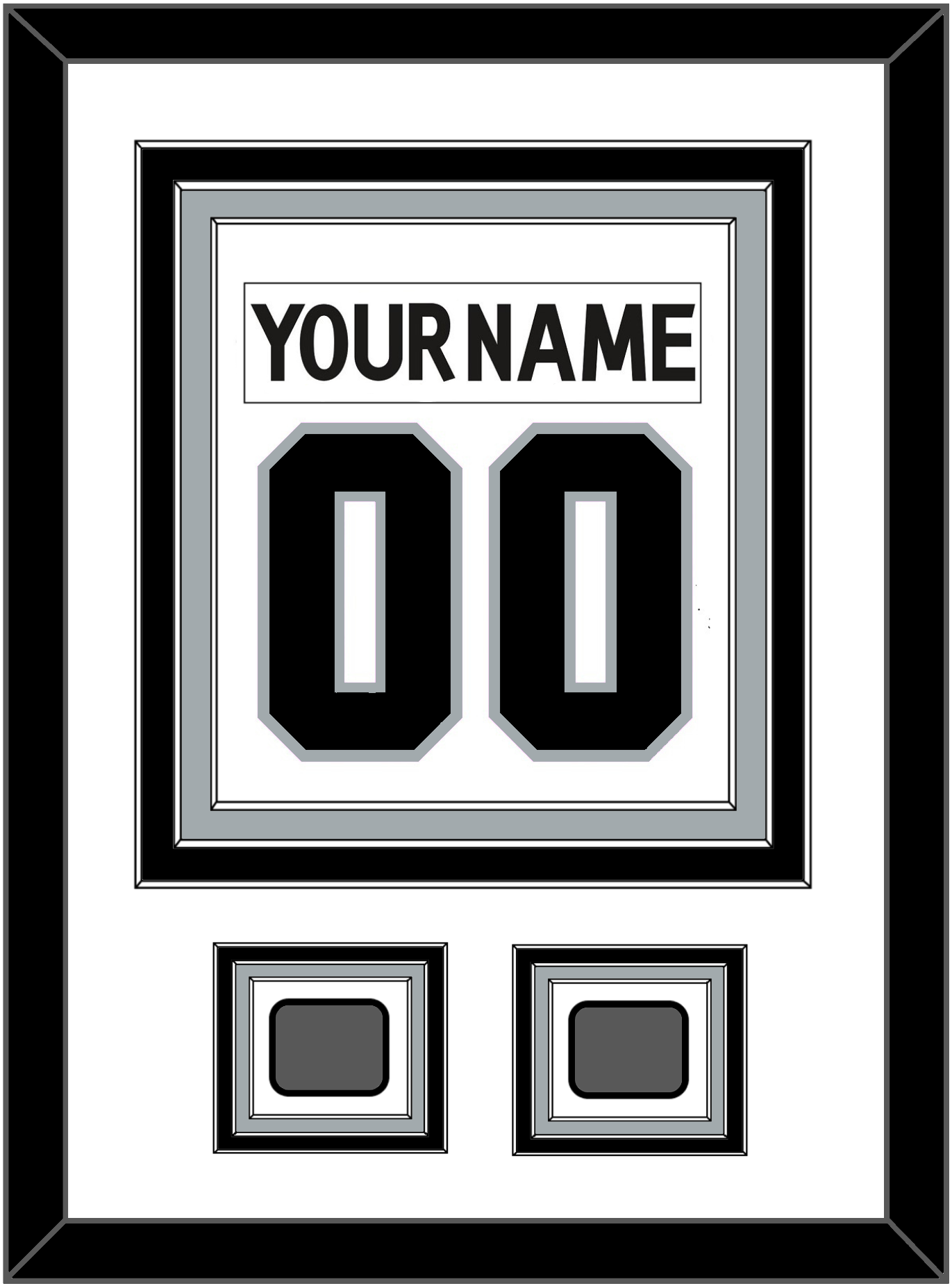 Los Angeles Nameplate & Number (Back) Combined With 2 Stanley Cup Champions Patches - Road White (2011-2017) - Premier Tier 1