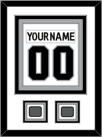 Los Angeles Nameplate & Number (Back) Combined With 2 Stanley Cup Champions Patches - Road White (2011-2017) - Premier Tier 1