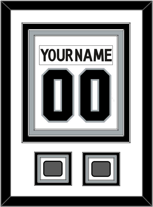 Los Angeles Nameplate & Number (Back) Combined With 2 Stanley Cup Finals Patches - Road White (2011-2017) - Premier Tier 1