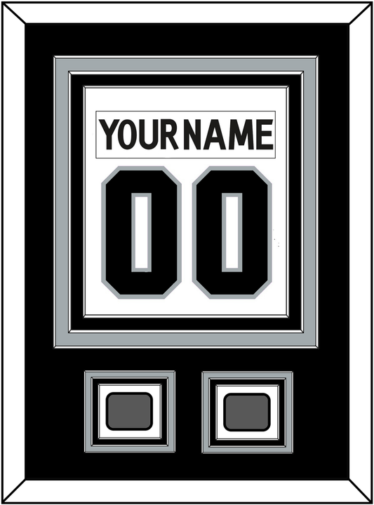 Los Angeles Nameplate & Number (Back) Combined With 2 Stanley Cup Champions Patches - Road White (2011-2017) - Premier Tier 2