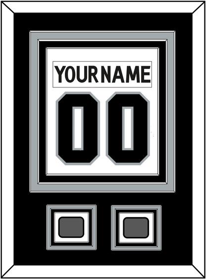 Los Angeles Nameplate & Number (Back) Combined With 2 Stanley Cup Finals Patches - Road White (2011-2017) - Premier Tier 2