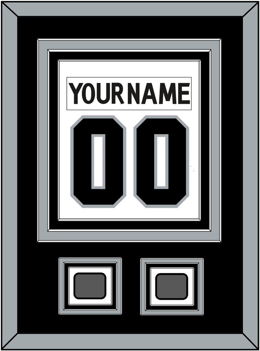 Los Angeles Nameplate & Number (Back) Combined With 2 Stanley Cup Champions Patches - Road White (2011-2017) - Premier Tier 2