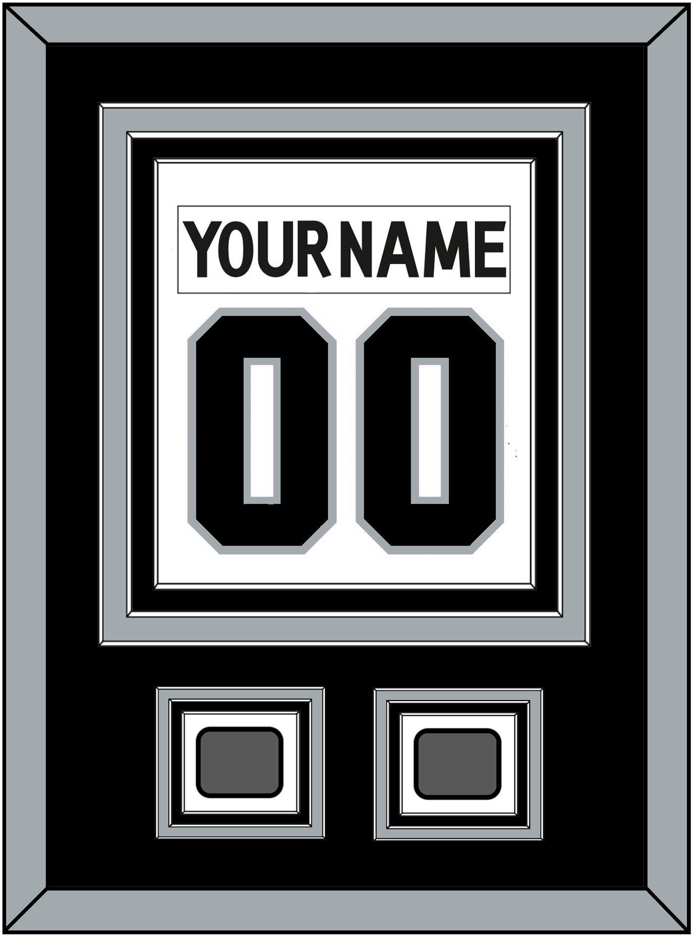 Los Angeles Nameplate & Number (Back) Combined With 2 Stanley Cup Finals Patches - Road White (2011-2017) - Premier Tier 2