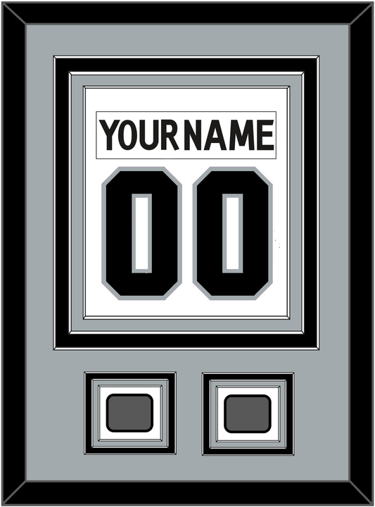 Los Angeles Nameplate & Number (Back) Combined With 2 Stanley Cup Champions Patches - Road White (2011-2017) - Premier Tier 3