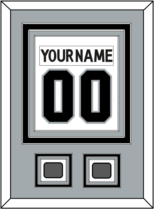 Los Angeles Nameplate & Number (Back) Combined With 2 Stanley Cup Champions Patches - Road White (2011-2017) - Premier Tier 3