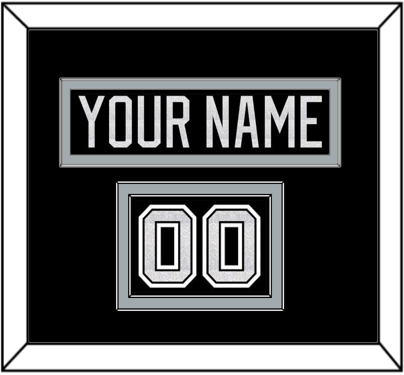 Los Angeles Nameplate & Number (Shoulder) - Home Black - Signature Tier 2