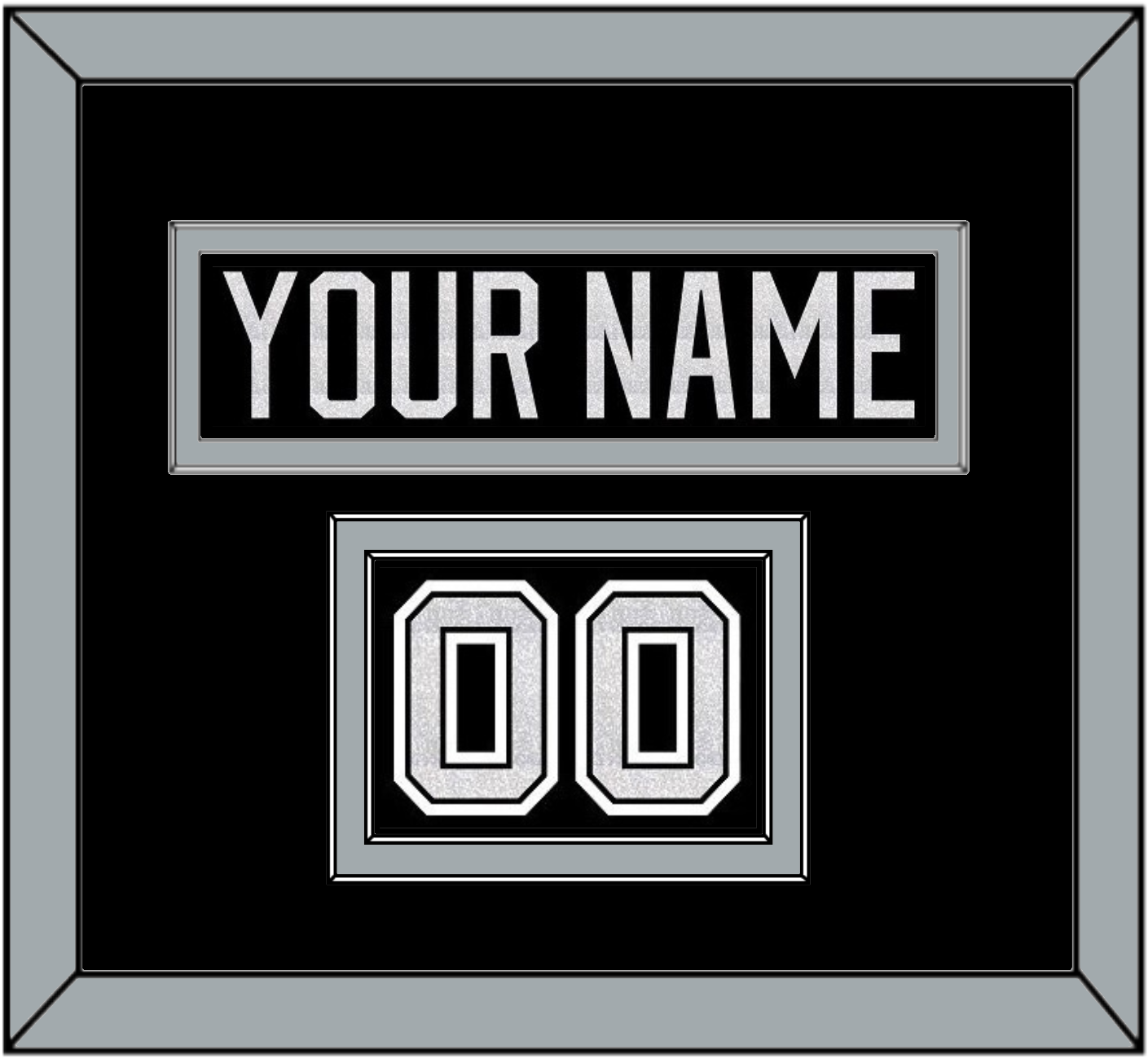 Los Angeles Nameplate & Number (Shoulder) - Home Black - Signature Tier 2