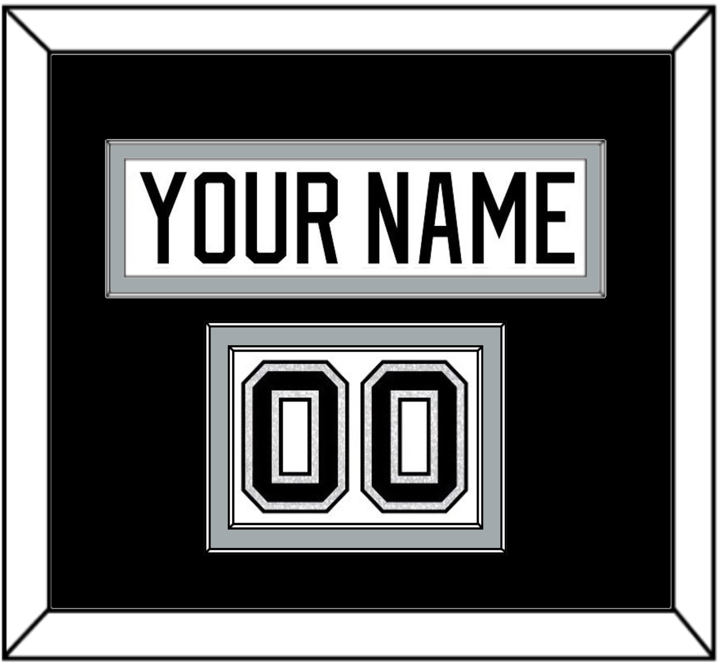 Los Angeles Nameplate & Number (Shoulder) - Road White - Signature Tier 2