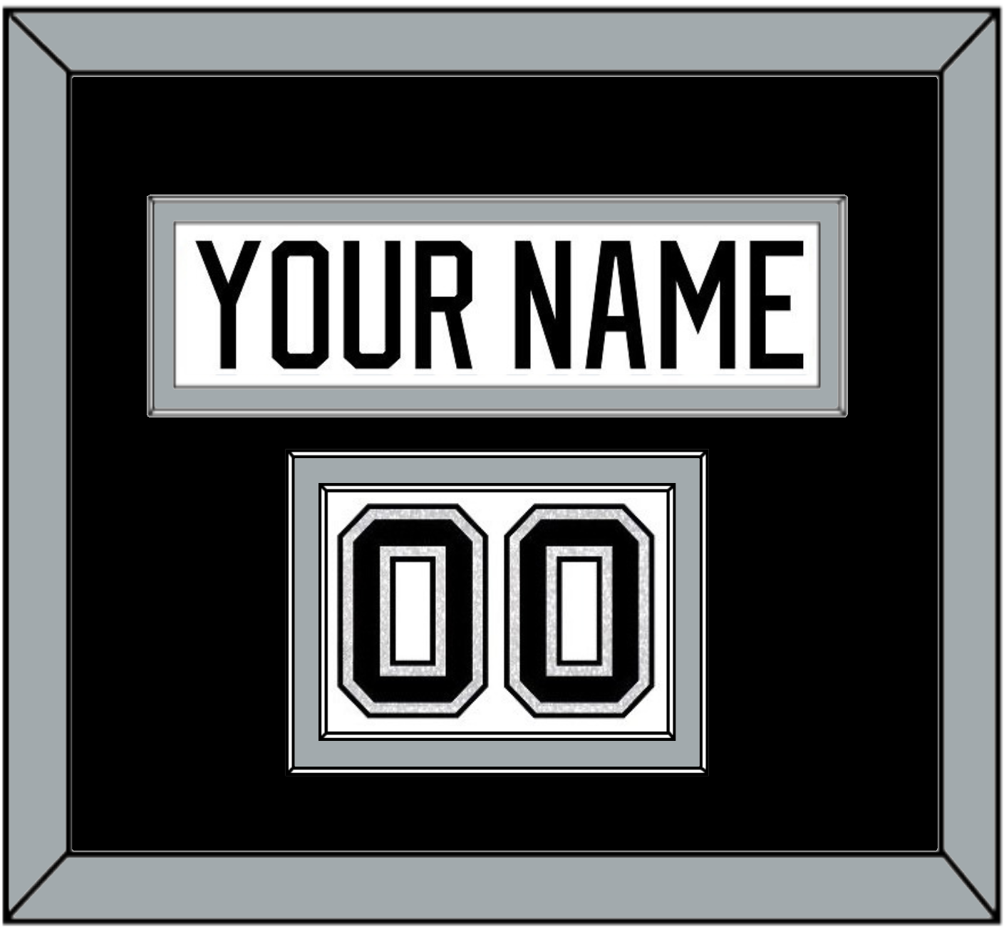 Los Angeles Nameplate & Number (Shoulder) - Road White - Signature Tier 2