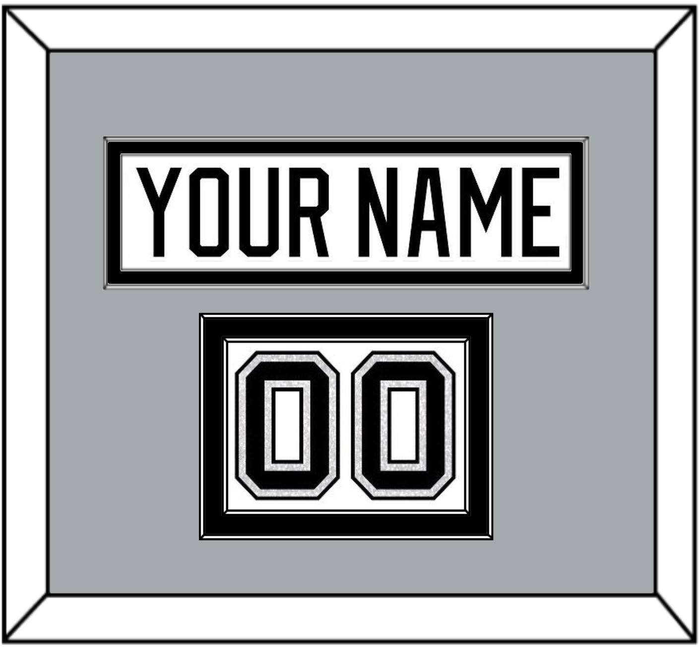 Los Angeles Nameplate & Number (Shoulder) - Road White - Signature Tier 3