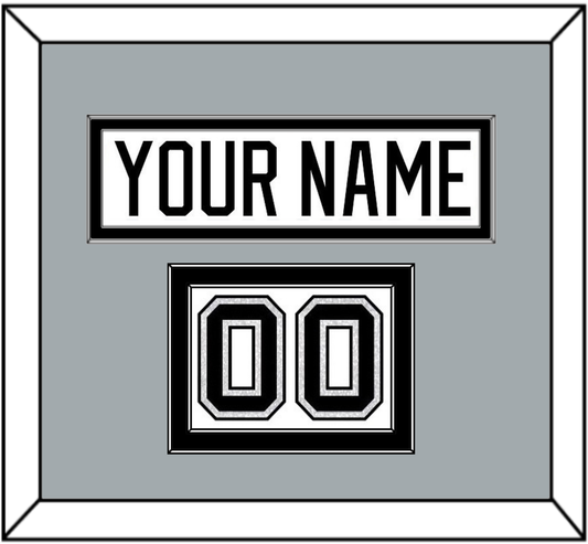 Los Angeles Nameplate & Number (Shoulder) - Road White - Signature Tier 3