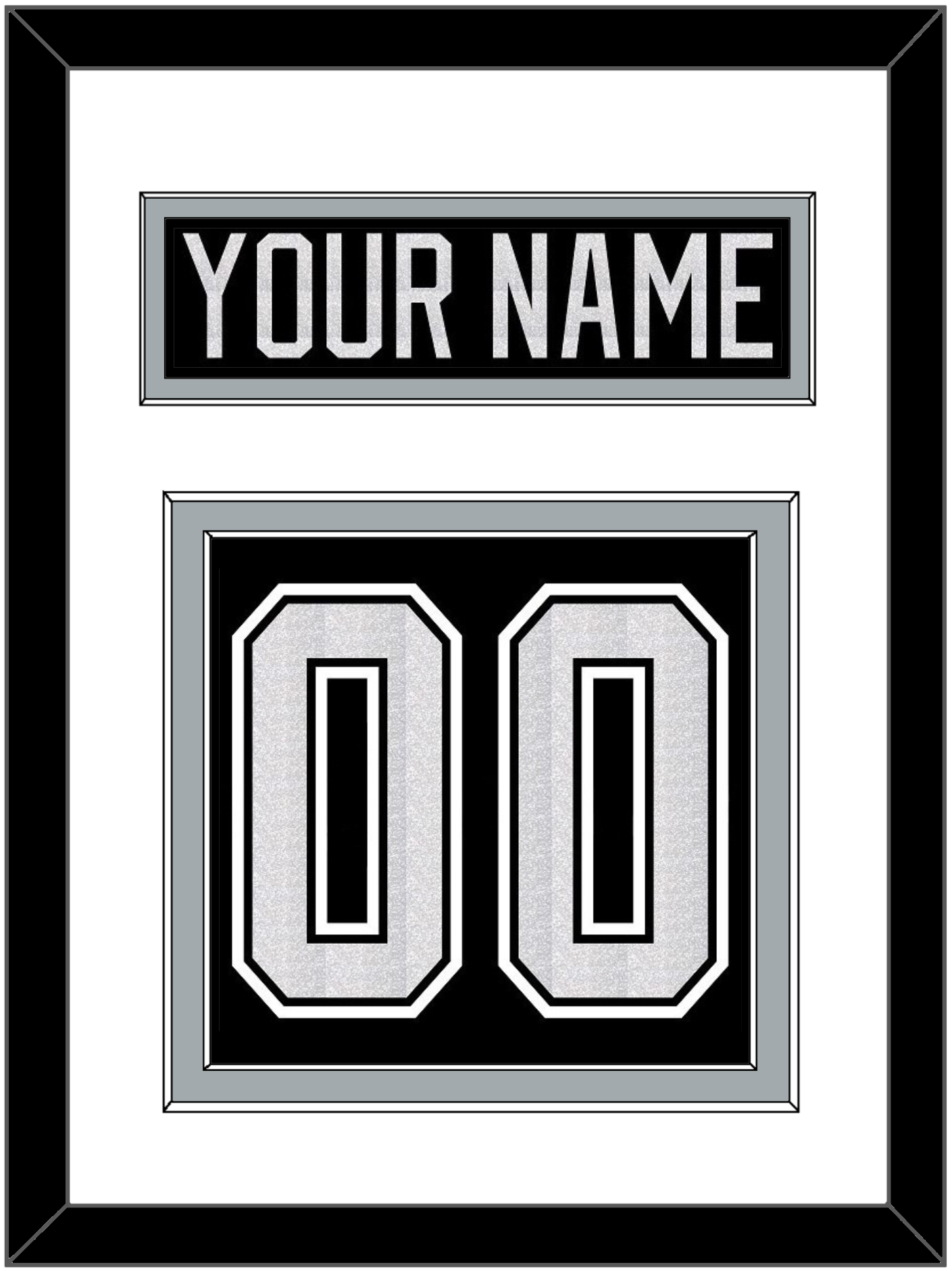 Los Angeles Nameplate & Number (Back) - Home Black - Signature Tier 1
