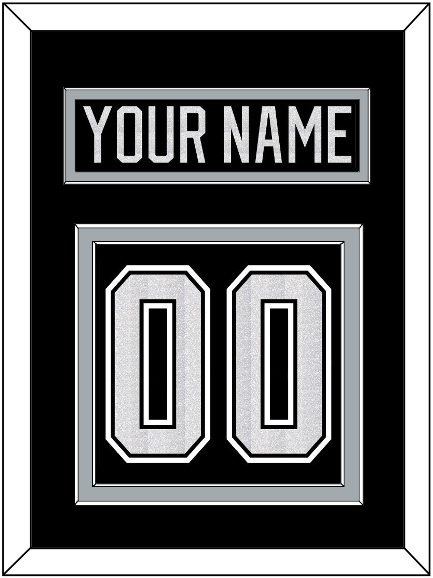 Los Angeles Nameplate & Number (Back) - Home Black - Signature Tier 2