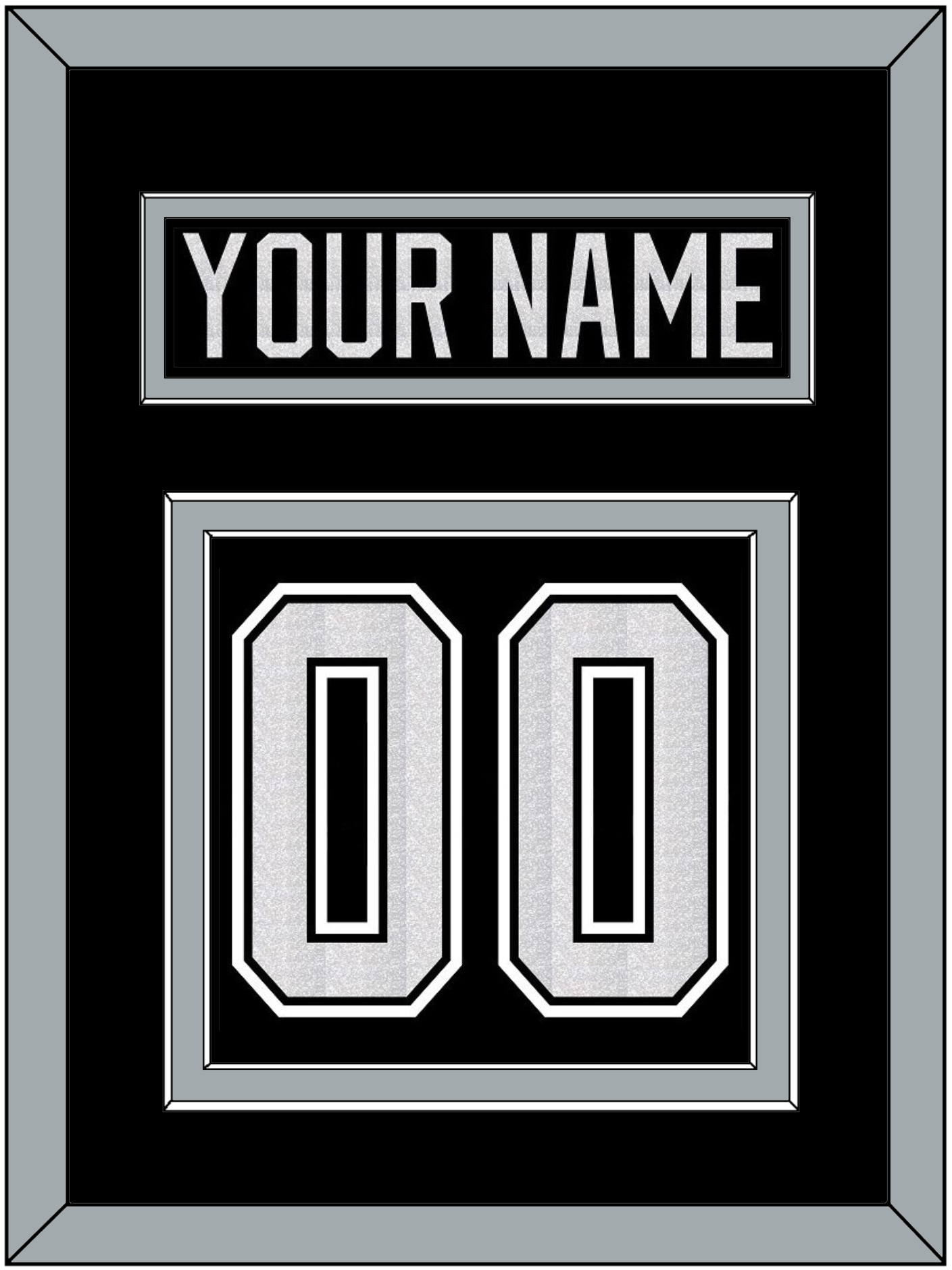 Los Angeles Nameplate & Number (Back) - Home Black - Signature Tier 2