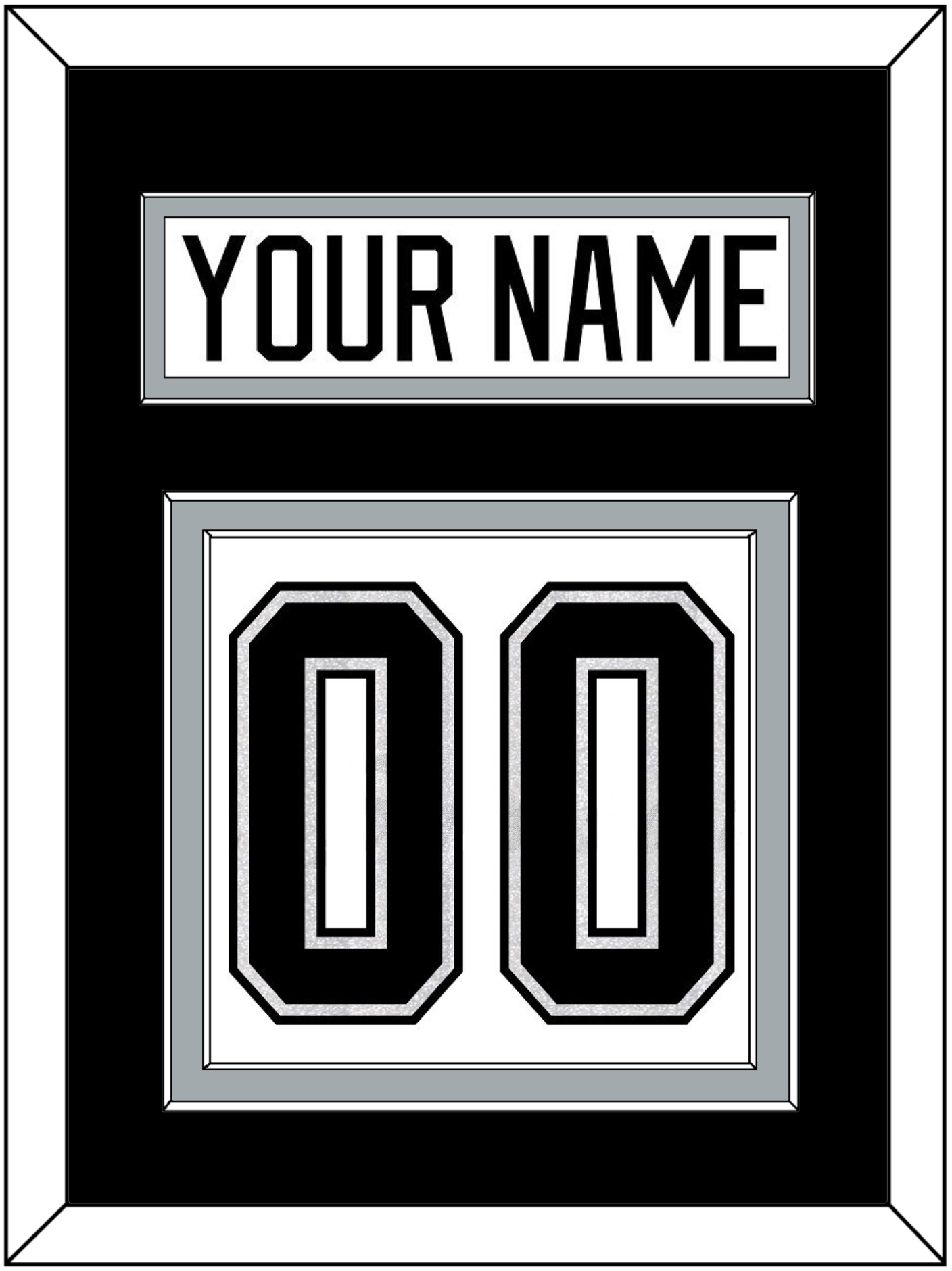 Los Angeles Nameplate & Number (Back) - Road White - Signature Tier 2