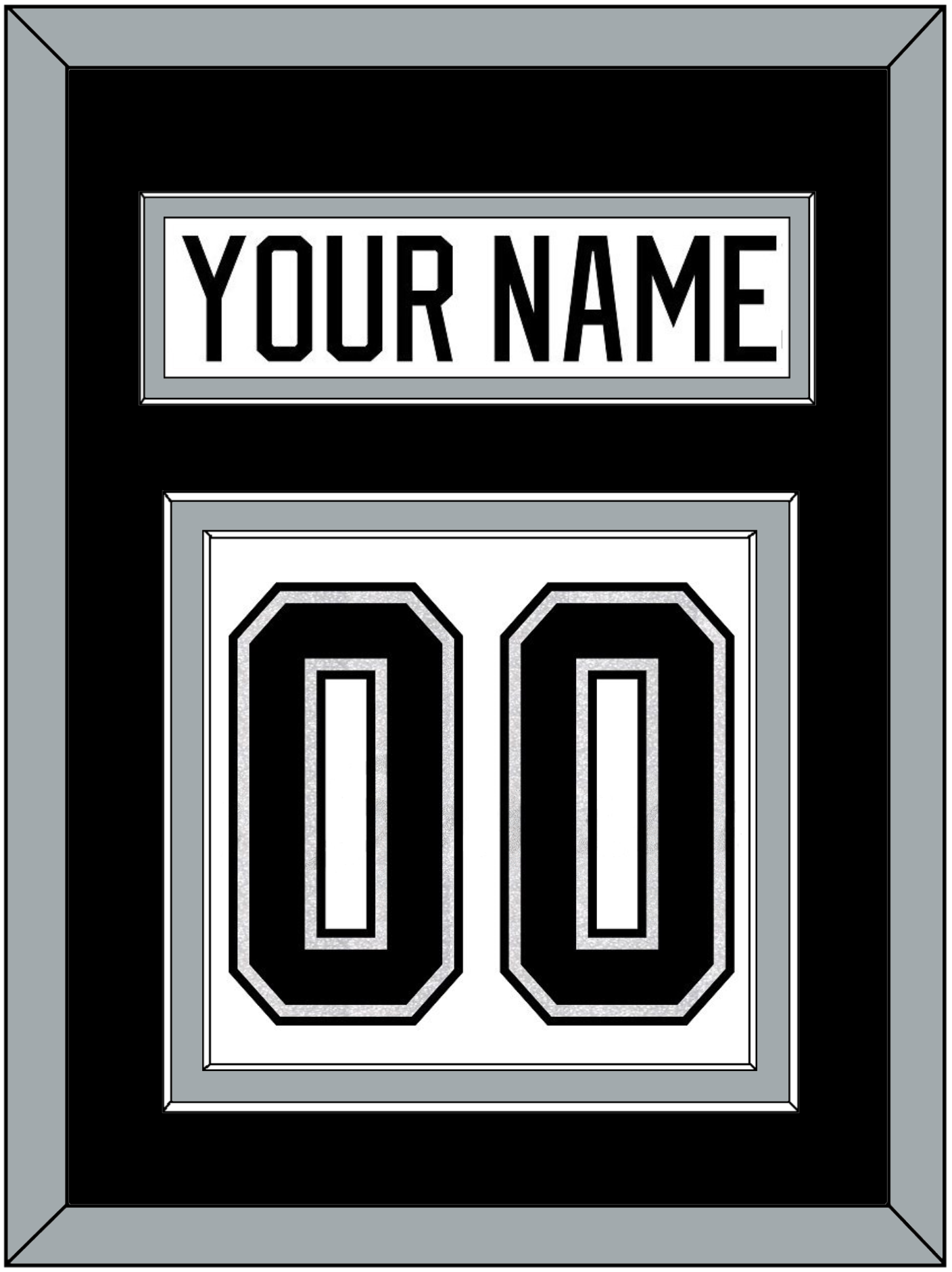 Los Angeles Nameplate & Number (Back) - Road White - Signature Tier 2