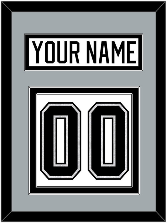 Los Angeles Nameplate & Number (Back) - Road White - Signature Tier 3
