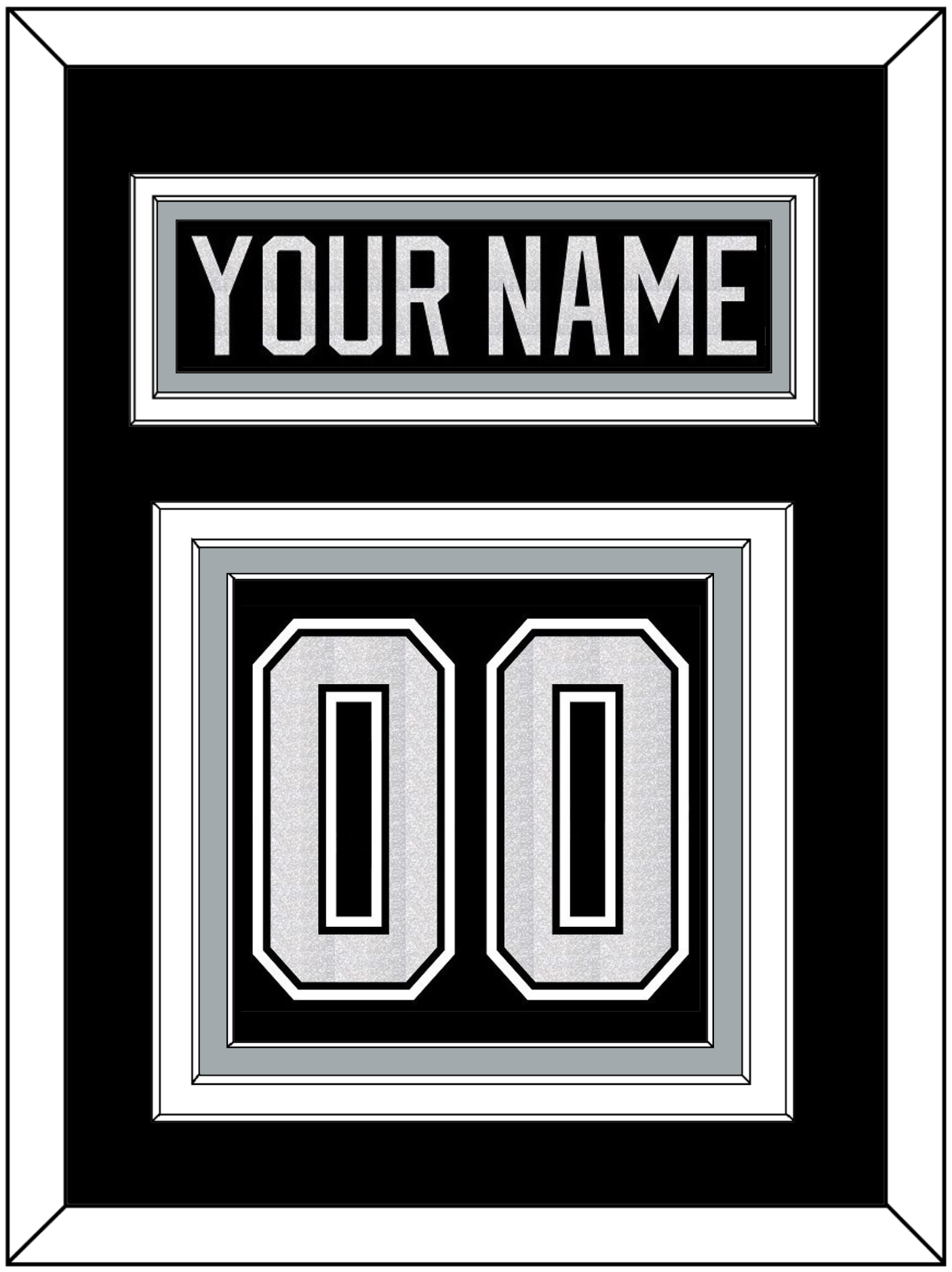 Los Angeles Nameplate & Number (Back) - Home Black - Premier Tier 2