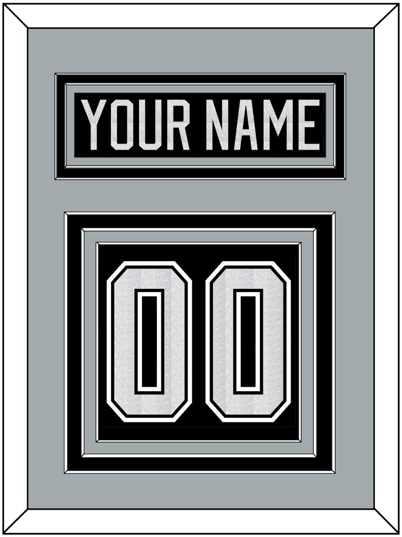 Los Angeles Nameplate & Number (Back) - Home Black - Premier Tier 3