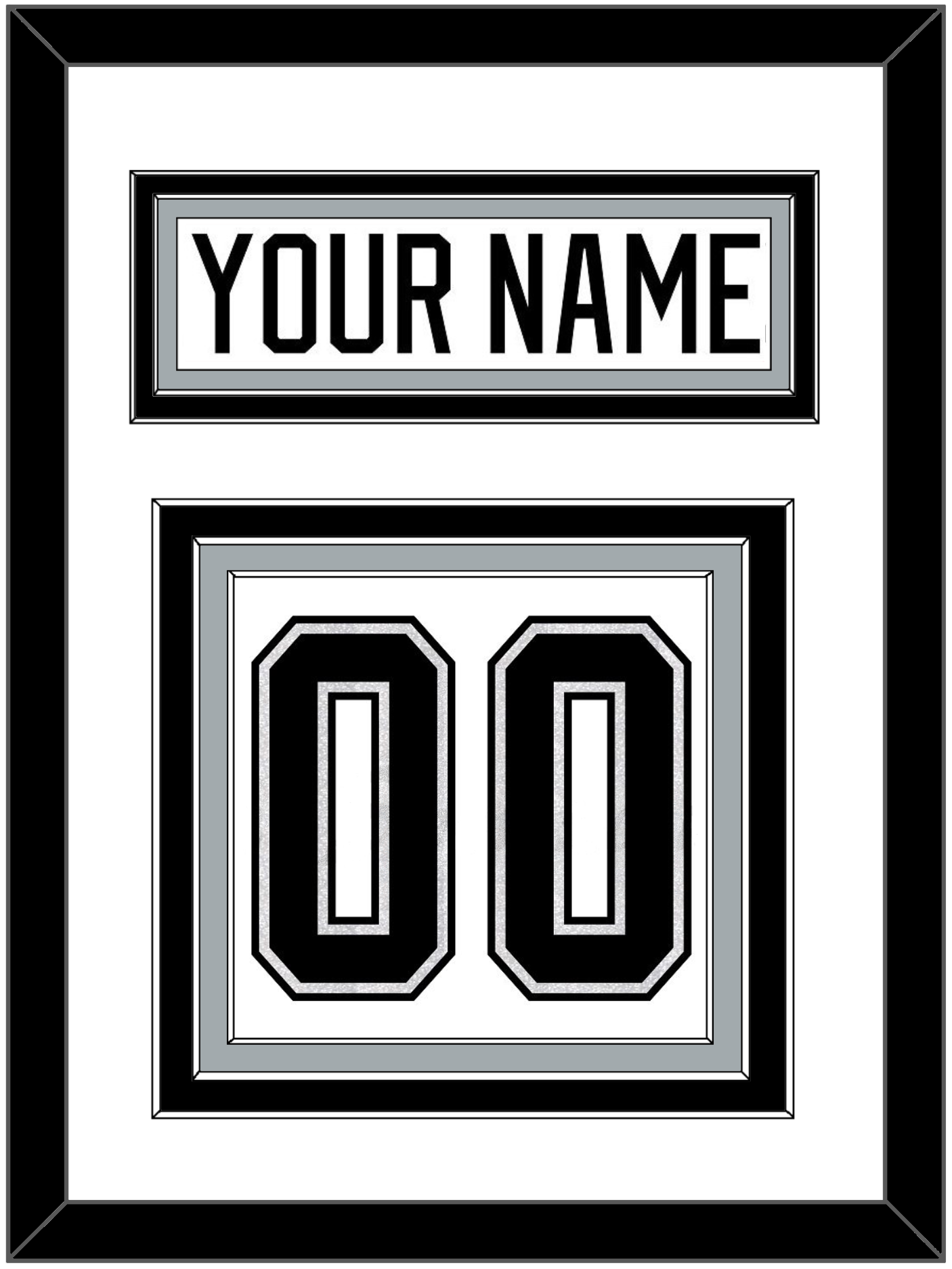 Los Angeles Nameplate & Number (Back) - Road White - Premier Tier 1