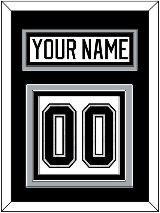 Los Angeles Nameplate & Number (Back) - Road White - Premier Tier 2