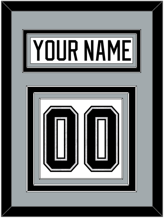 Los Angeles Nameplate & Number (Back) - Road White - Premier Tier 3