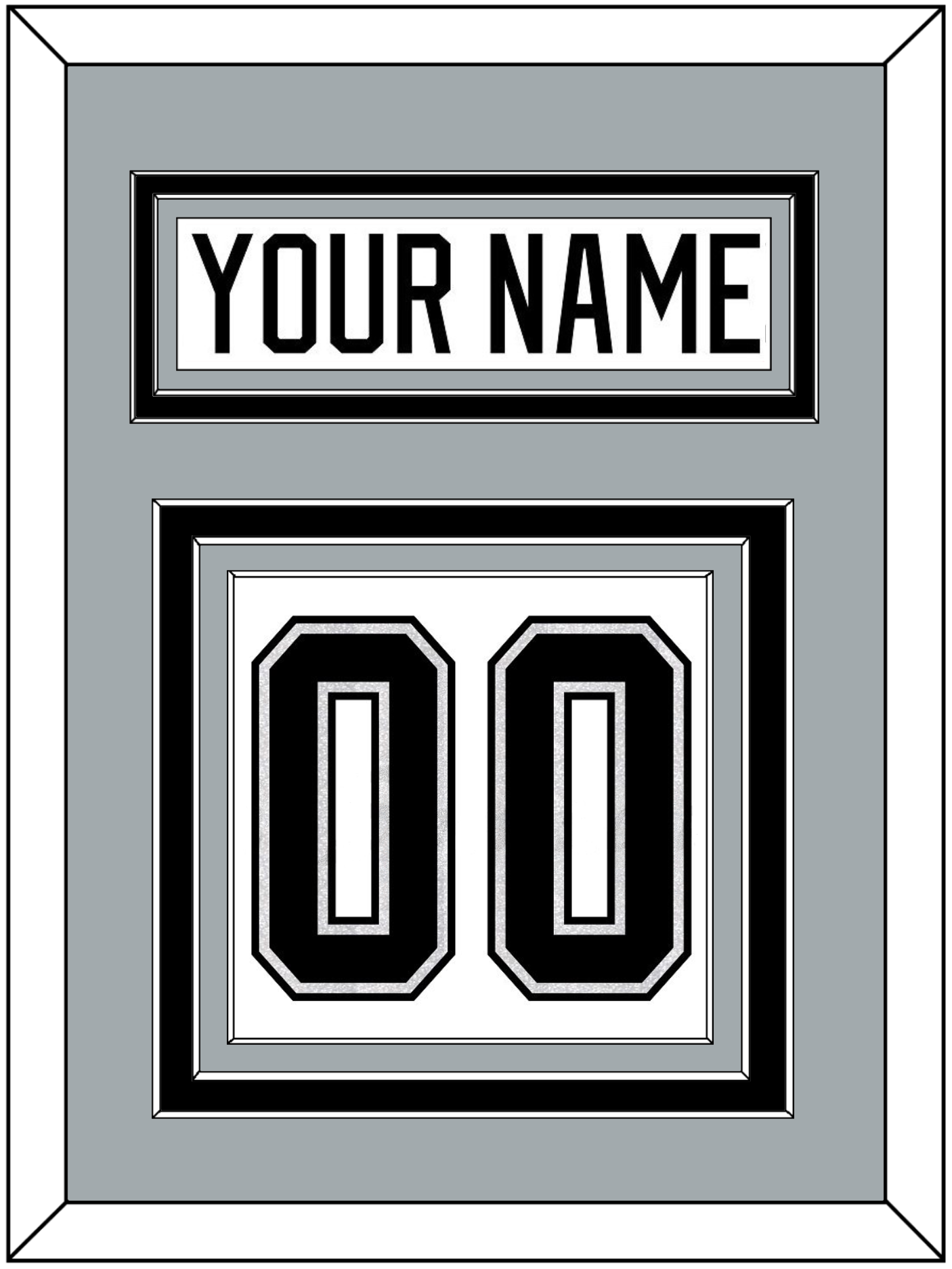 Los Angeles Nameplate & Number (Back) - Road White - Premier Tier 3