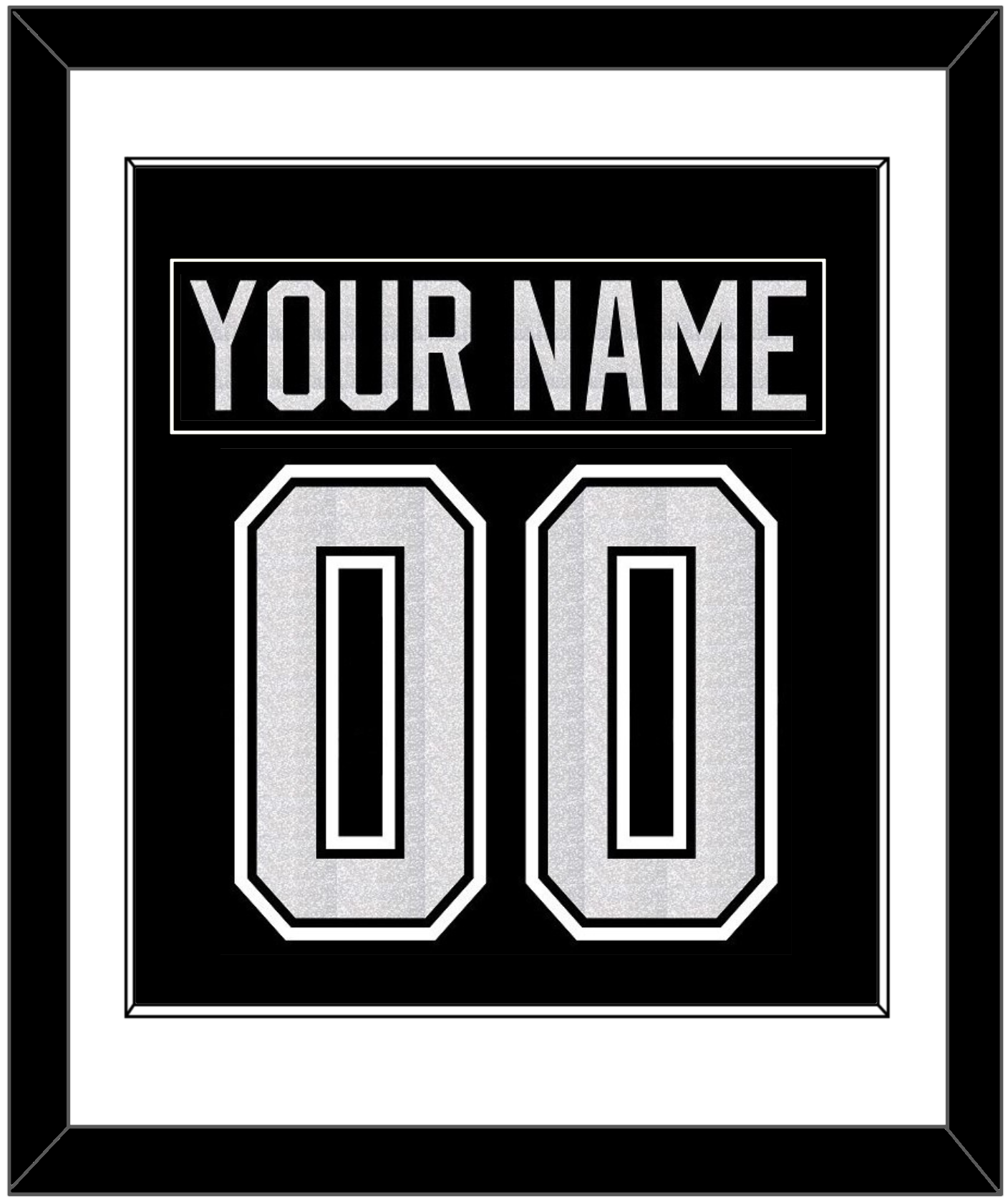 Los Angeles Nameplate & Number (Back) Combined - Home Black - Essential Tier 1