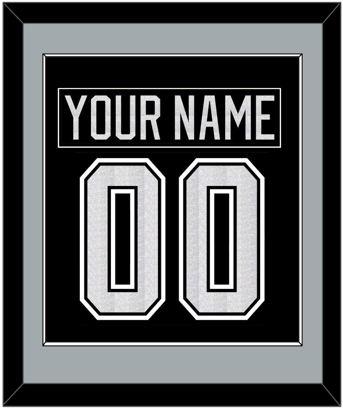 Los Angeles Nameplate & Number (Back) Combined - Home Black - Essential Tier 2