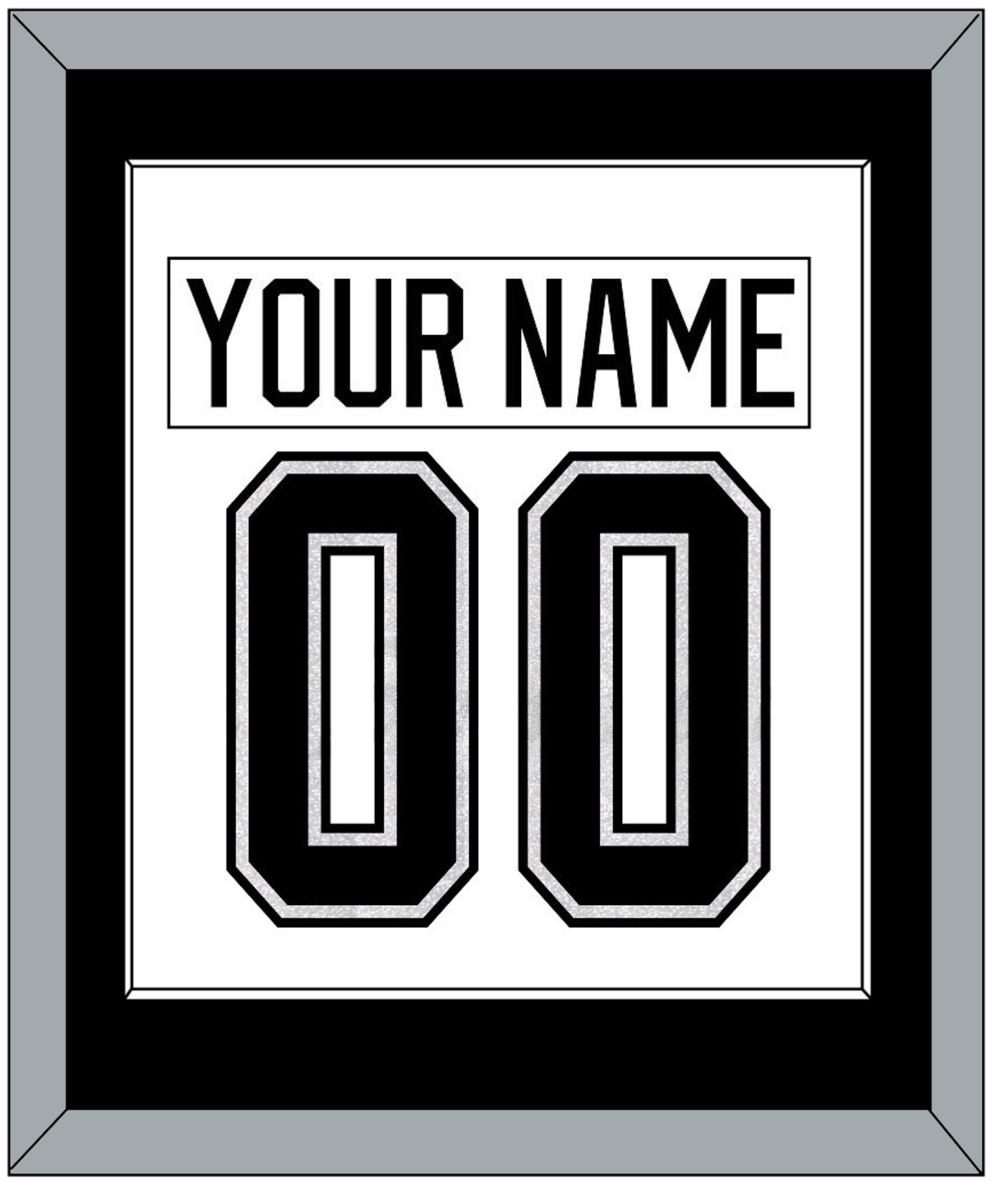 Los Angeles Nameplate & Number (Back) Combined - Road White - Essential Tier 1