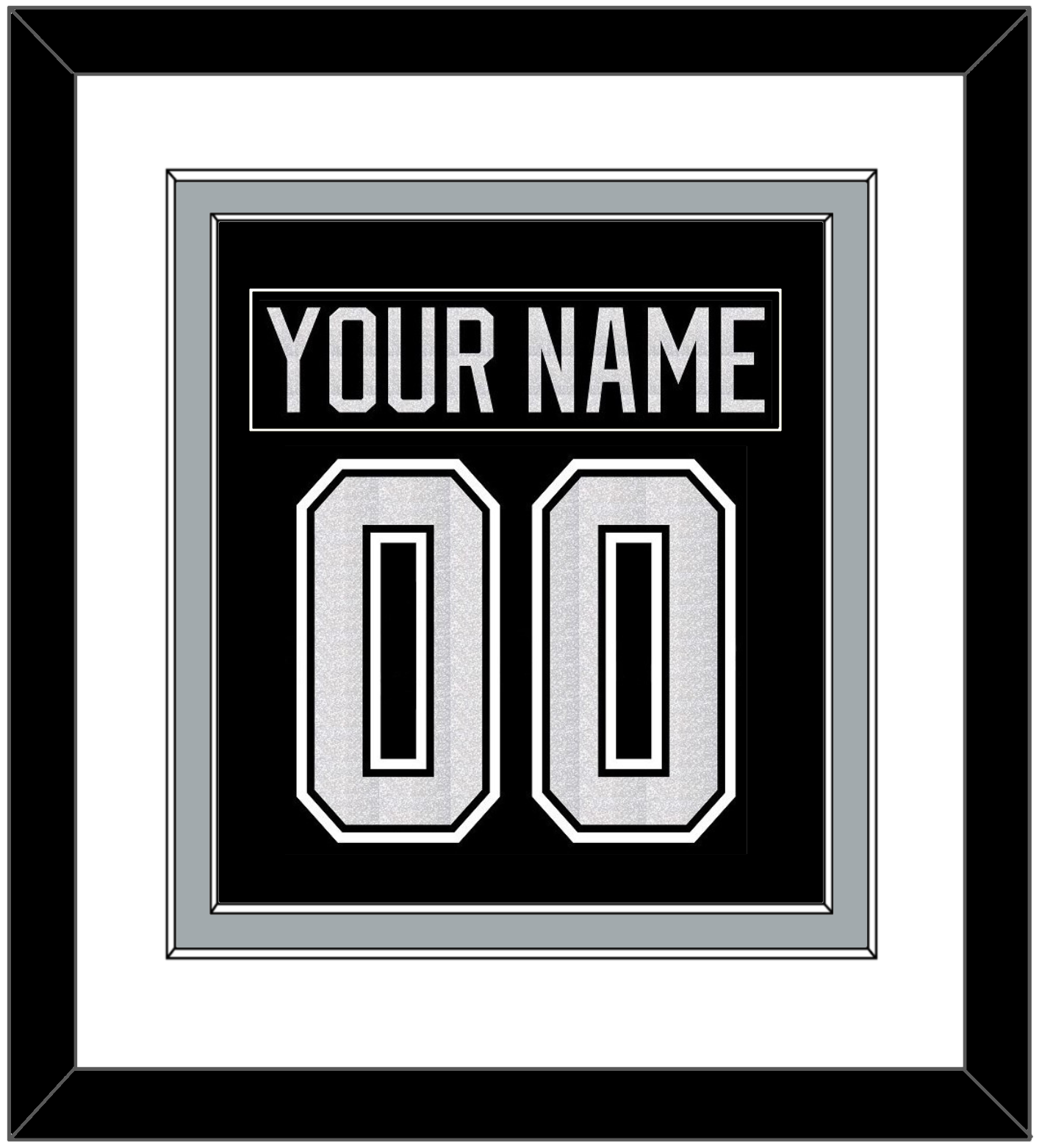 Los Angeles Nameplate & Number (Back) Combined - Home Black - Signature Tier 1