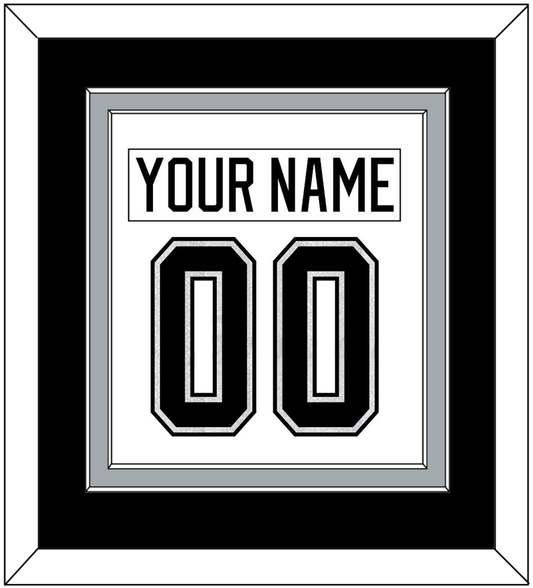 Los Angeles Nameplate & Number (Back) Combined - Road White - Signature Tier 3